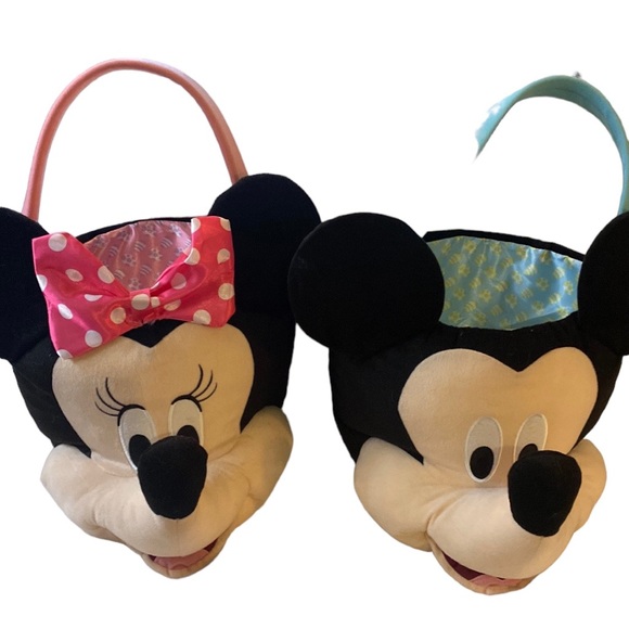 Pair Mickey and Minnie Mouse Trick or Easter Basket/Buckets - Picture 1 of 7